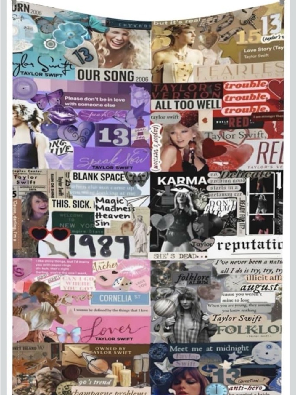 Taylor Swift Collage Tapestry Multicolor Wall hanging Decor New 60x40in bedroom